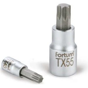 Fortum Накрайник, торкс, 1/4", 61CrV5/S2, матов хром; TX27