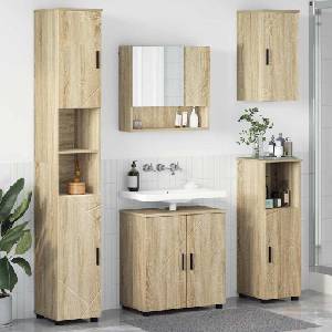 vidaXL Комплект мебели за баня 5 бр. Дъб сонома 61 x 35 x 64 см (3392985)