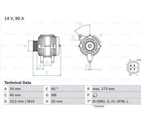0986046110 BOSCH generátor