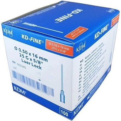KD-FINE Injekčná ihla25 G 0,50 x 16 mm oranžová 100 ks