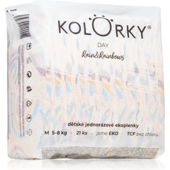Kolorky Day Rain&Rainbow еднократни ЕКО пелени размер М 5-8 Kg 21 бр