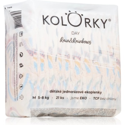 Kolorky Day Rain&Rainbow еднократни ЕКО пелени размер М 5-8 Kg 21 бр