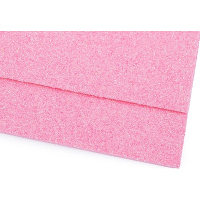 Pěnová guma Moosgummi s glitry 20x30 cm, střední, 22 pudrová