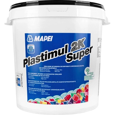MAPEI PLASTIMUL 2K SUPER 22kg Dvojzložková, rýchloschnúca, vysoko flexibilná bitúmenová hydroizolácia
