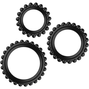 Chisa-novelties Комплект пенис рингове - пристегачи "dein black" 3 броя