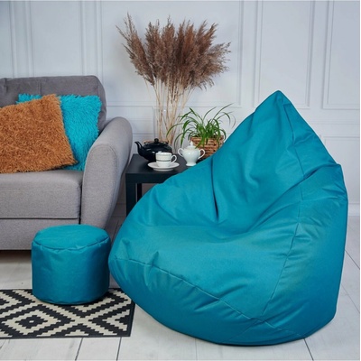 Supplies veľký sedací vak outdoor relax nesnímateľný poťah z polyesteru tyrkysový