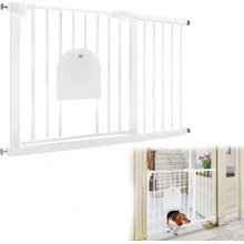 LARS360 Bezpečnostná brána s posuvnými dverami pre domáce zvieratá Automatická 105 - 115 cm biela
