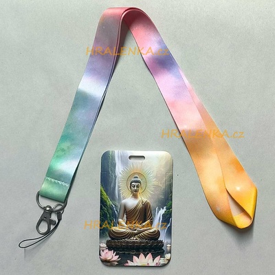 Šňůrka na krk 26151 s cedulkou na ID karty Budha