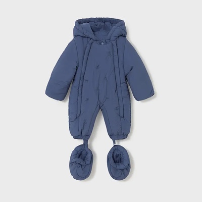 Mayoral Зимен космонавт за новородено момче в син цвят с бродирани животни Mayoral