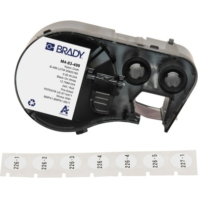 Brady M4-83-499 / 170799, 12.70 mm, Nylon, čierna tlač / biely podklad