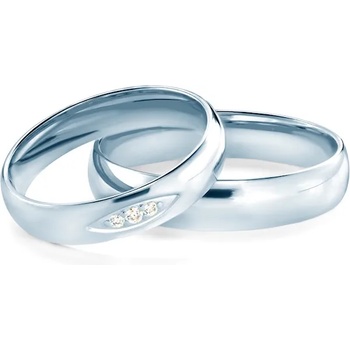 Image 1 of SAVICKI Сватбени халки: бяло злато, полукръгъл профил. 4 мм