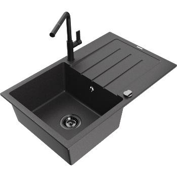 Mexen Bruno гранитна мивка с 1 отделение, с поставка и кухненски смесител (6513-76-670401-70-B)
