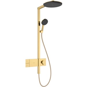 Hansgrohe Raindance Alive S - Душ гарнитура с термостат, диаметър 30 см, 3 струи, полирана златна визия 24582990 (24582990)