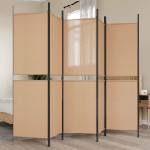 vidaXL 5- панелен разделител за стая Бежово 250 x 180 cm Текстил (42039217)