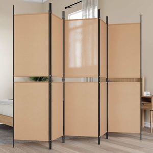 vidaXL 5- панелен разделител за стая Бежово 250 x 180 cm Текстил (42039217)
