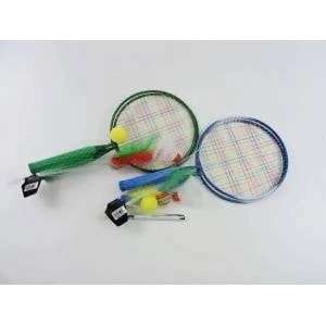 Fisher Price AST. BADMINTON metal. 46 cm shuttlecock + balls 2 col