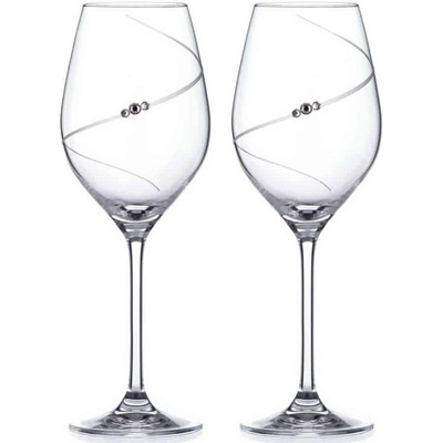 Diamante poháre na biele víno Silhouette City s kryštálmi Swarovski 2 x 360 ml