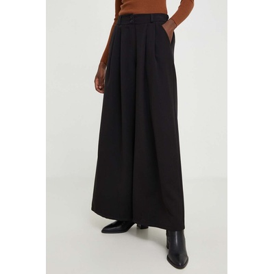 Answear Lab Панталон Answear Lab в черно с широка каройка, с висока талия (16116.HWK)