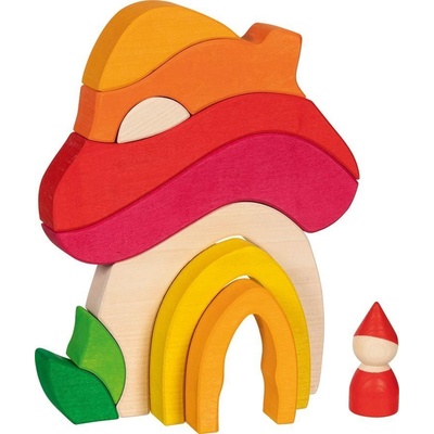 Goki Дървен конструктор Goki - Къща гъба, 11 части (58359)