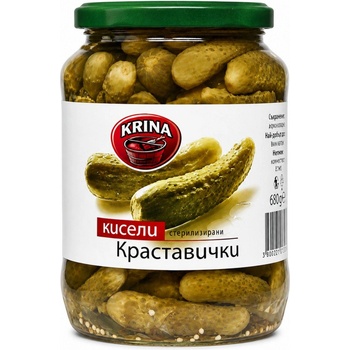 KRINA Крина Стерилизирани кисели краставички Екстра 680г