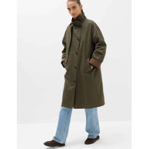 Marks & Spencer Восъчен памучен палто с връзка около врата Marks & Spencer зелена Marks & Spencer | Zelen | ЖЕНИ | XS