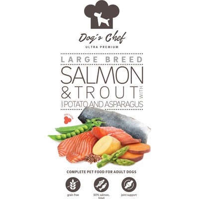 Dog's Chef Salmon & Trout With Sweet Potato And Asparagus Large Breed 0,5 kg
