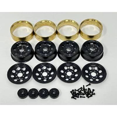Absima AB240298 1010142 1.2" Steel Bead Lock Wheels black 4