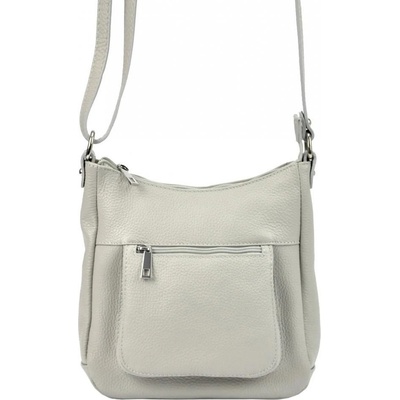Patrizia Piu kožená crossbody dámská kabelka světle šedá