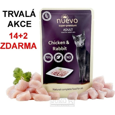 Nuevo Cat adult kura a králik 85 g