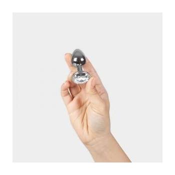 Secret Play Transparent Aluminum Plug 7cm - Polished Metal Design
