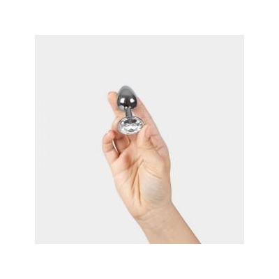 Secret Play Transparent Aluminum Plug 7cm - Polished Metal Design