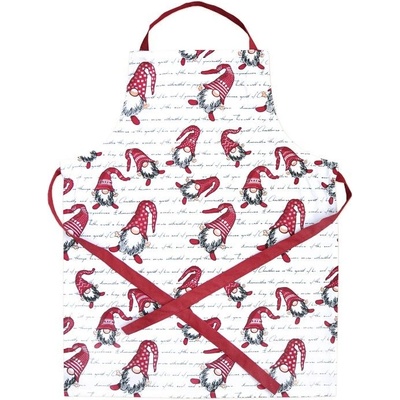 Scanquilt zástěra Dekoro elfi smetanovočervenočerná