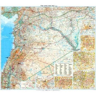 Gizi Map Sýrie a Libanon - nástěnná mapa 100 x 88 cm Varianta: bez rámu v tubusu, Provedení: laminovaná mapa v lištách