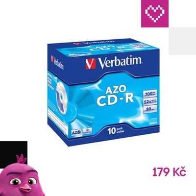 Verbatim CD-R 700MB 52x, Super AZO, jewel, 10ks (43327) – Zboží Živě
