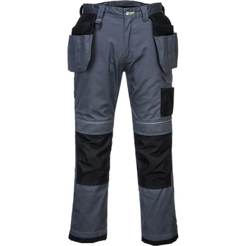 PORTWEST Kalhoty PW305 Stretch Holster do pasu POR PW305ZBR28 Šedo černá