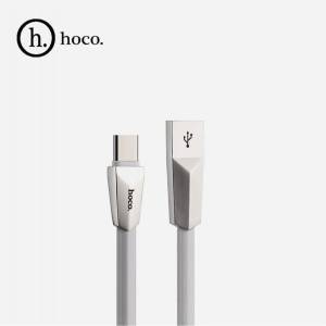  Data кабел Hoco X4 Zinc Alloy rhombus type-c USB Charging Cable- Бял