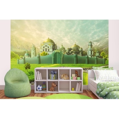 DIMEX ART Самозалепваща се флизелинова фототапета изумруден град 375 x 250 см