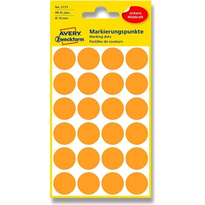 Avery Zweckform 3173 Ø 18 mm, 96 ks, neonově oranžová