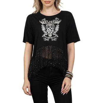 AFFLICTION дамска тениска (топ) affliction - crystal canyon - aw26344-bk