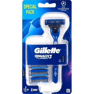 Gillette Mach3 Turbo + 4 ks hlavic