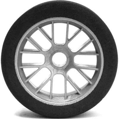 HOT RACE TIRES Machové predné pneumatiky PAN CAR 1/10 strieborný disk sh 32 2 ks