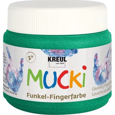 Trblietavé prstové farby MUCKI 150 ml smaragdovo zelená