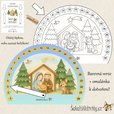 Šakalíkův adventní kalendář Provedení: Tištěný soubor
