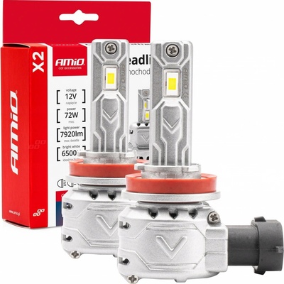 Amio H8 | H9 | H11 LED X2 Series CAN-BUS, bílé 6500K | 7920 LM, 2 ks