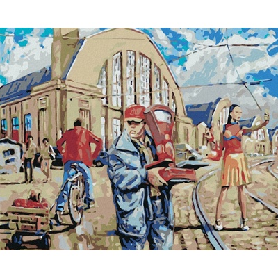 zuty Malování podle čísel Městský spěch 50 x 40 cm vypnuté plátno na rám
