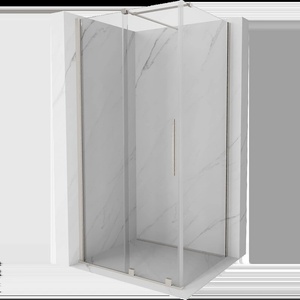 Mexen Velar плъзгаща се душ кабина 140 x 100 см, прозрачна, четкан никел (871-140-100-01-97)