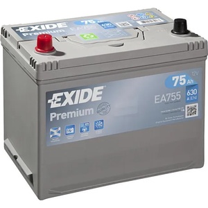 Exide Premium 75Ah 630A left+ Asia (EA755)