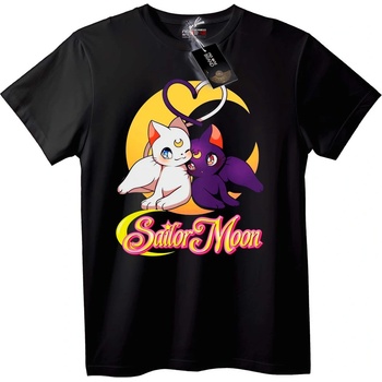NOONEBRAND Тениска Sailor Moon Котки - 5XL, Black