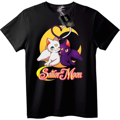 NOONEBRAND Тениска Sailor Moon Котки - 5XL, Black