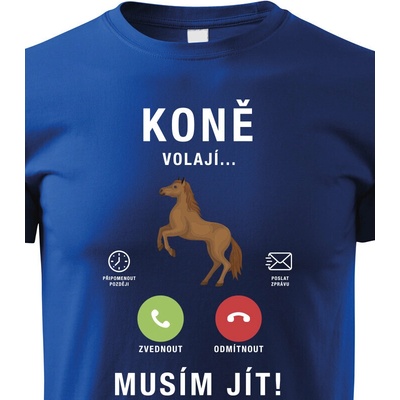 dětské tričko Koně volají... modrá